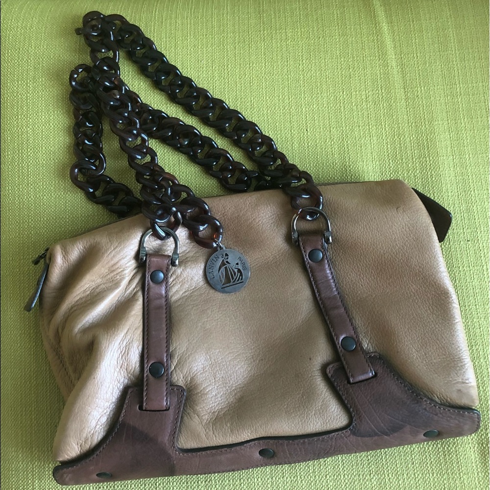 LANVIN soft leather caramel handbag